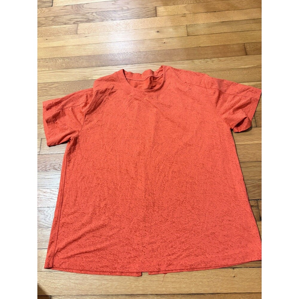 Lululemon Size 12 Relaxed Fit Running Gym T Shirt Red Orange